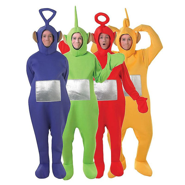 4 farger Teletubbies Cosplay For Voksen Morsom Tinky Winky Dipsy Laa-laa Po Anime Karneval Kostyme Klær Finkjole Barn Menn Blå Menn M Men Red Men L