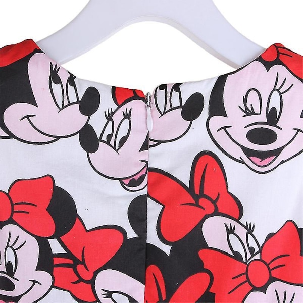 Barn Jenter Sommer Cartoon Minnie Mouse Sløyfe Prinsesse Swing Kjole E B 6-7 Years