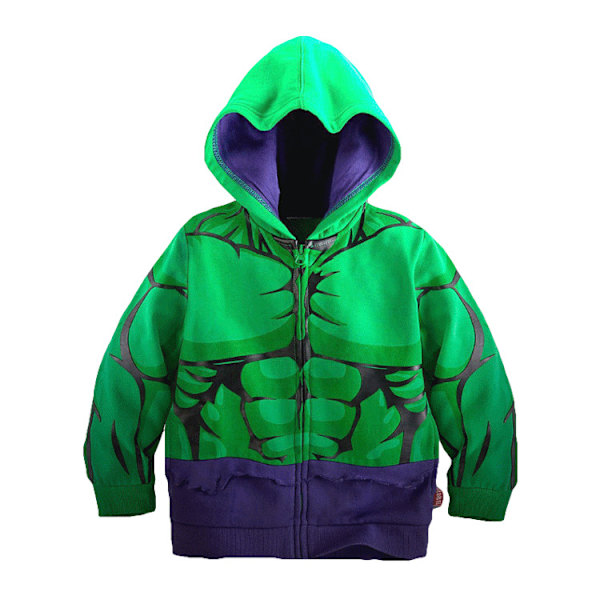 Barn Pojkar Superhjältar Spider-man Hooded Sweatshirt Zip Hooded Jacket Top Hulk V . Hulk 110
