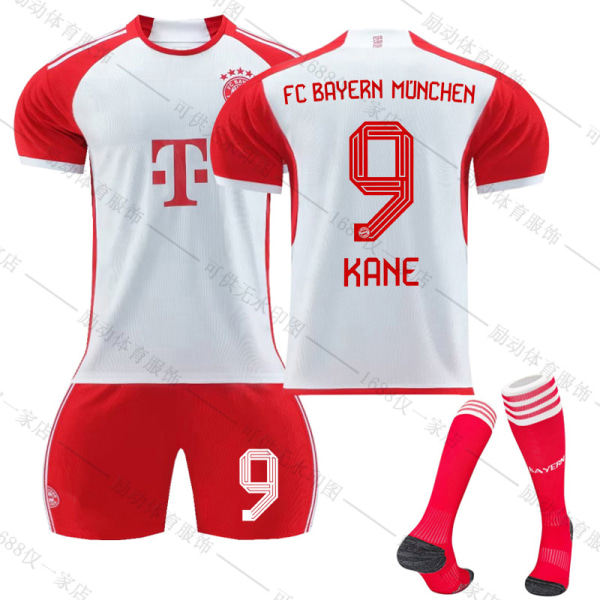 23-24 Bayern München Hemma fotbollströja för barn nr 9 Kane V 16