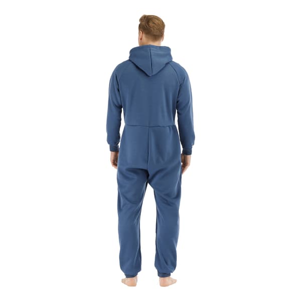 Varme fleece pyjamas med hætte til mænd Blue M