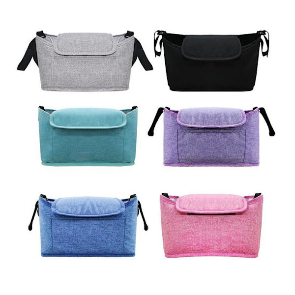 Hängande väska för barnvagn Stor kapacitet förvaringsväska för baby Purple