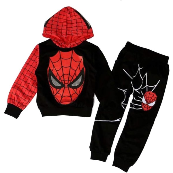 Avslappnad sportkläder Hoodie Barn 2PK Spider Man cosplay black 130