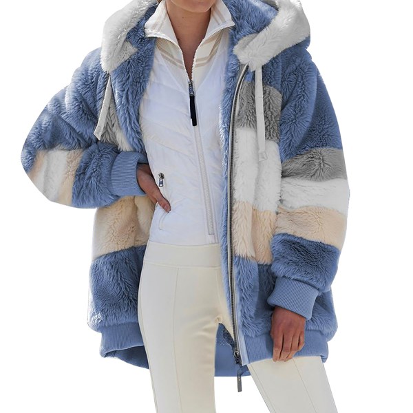 Damjacka Vinter varm huvtröja Coorbock Pyschjacka Blue l