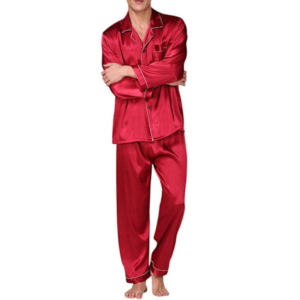 Pyjamas Nattøj til mænd Dreng Langærmet nattøj Loungewear Red XL