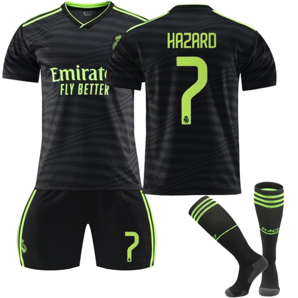 22-23 Nya Real Madrid bortatröja Kits T-shirtdräkt för träning HAZARD 7 Kids 16(90-100CM)