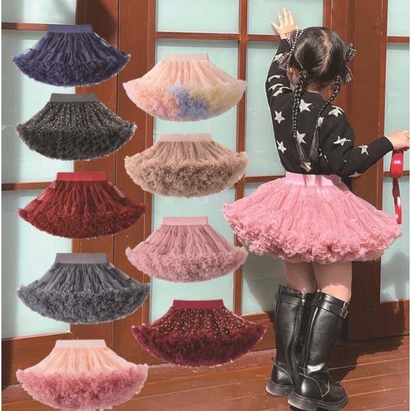 Baby Girls Tutu-kjol Prinsessans födelsedagsfestkjol - dark grey S