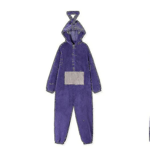 Teletubbies Yksivärinen Pyjama Kotiasu Asu Naisille Miehille Ja Naisille Paksu Koralli Fleece_y red L