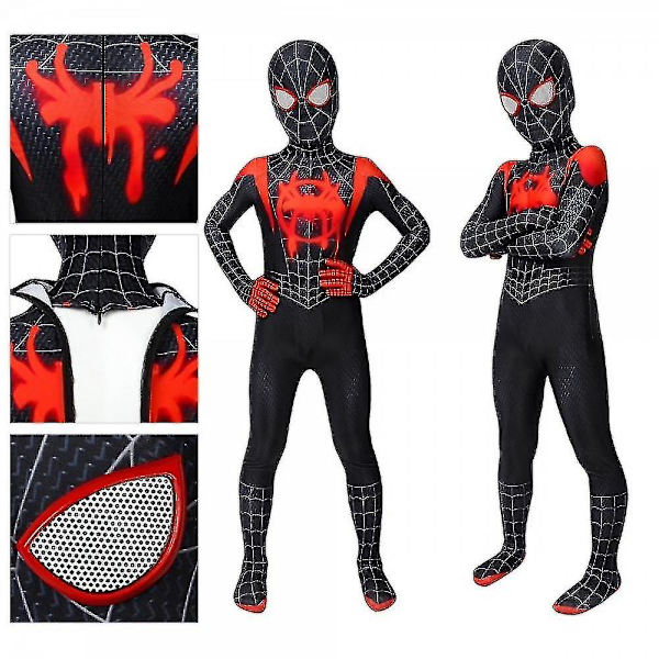 Miles Morales Spiderman Cosplay-dräkt för barn 150cm
