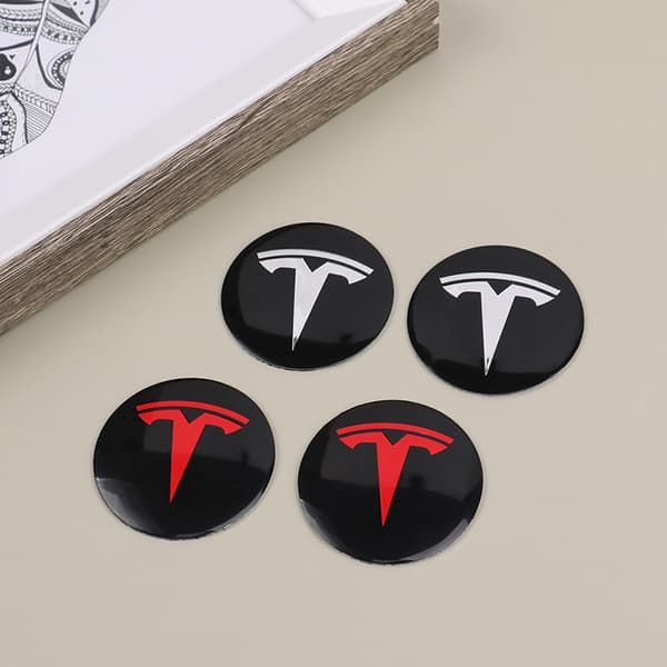 4 stk. Hjul Center Hub Cap Kit til Tesla Model 3 Y Tesla Accesso Red