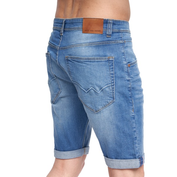 Duck and Cover Herr Musstone Denim Shorts Light Wash 32R