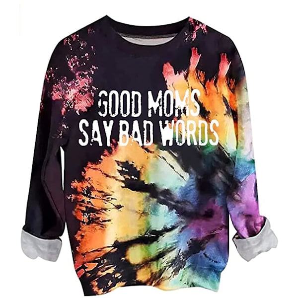Kvinde Tie Dye Sweatshirt Casual Langærmede Toppe Print Trøje Casual Skjorte 6