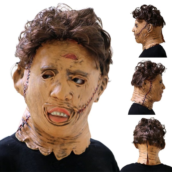 Texas Chainsaw Massacre Cosplay Latex Mask Skräckfilm Läskig Masque Halloween Party Blodig Huvudskydd Rekvisita