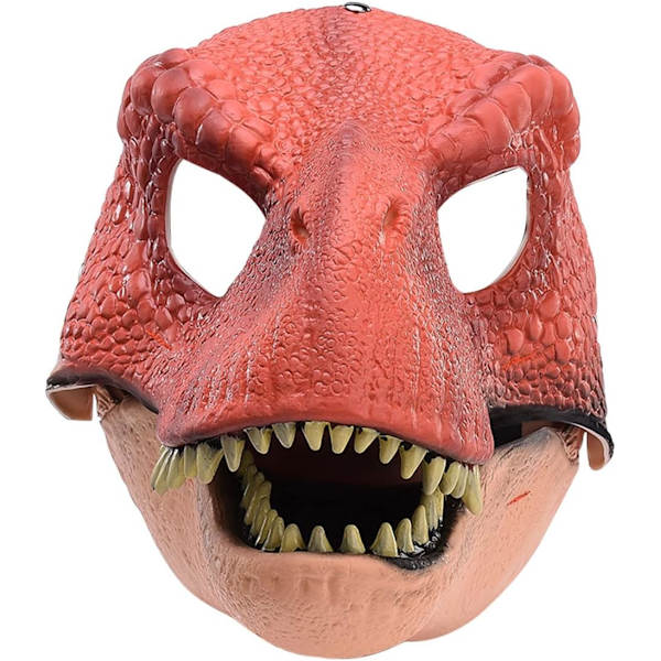 BestAlice Dino Maske Bevægelig Kæbe, Dinosaur Maske Hovedbeklædning, Jurassic Bevægelig Dinosaur Hoved Legetøj Velociraptor Maske Halloween Brown 23 x 15 x 13 cm/9 x 5 x 6 inch