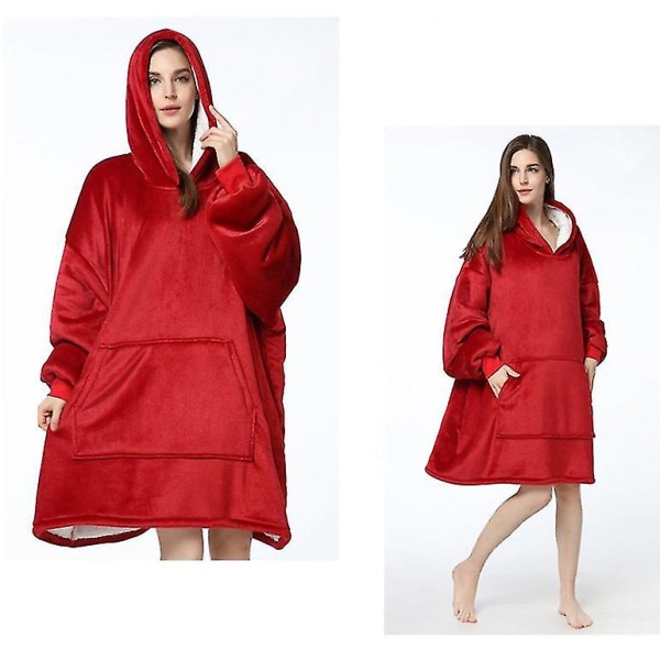 Pars heimeklede fortykka varm kald ekte hettepyjamas deep red
