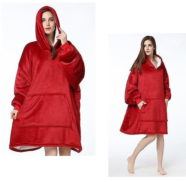 Pars paksu ja lämmin huppuhaalari deep red