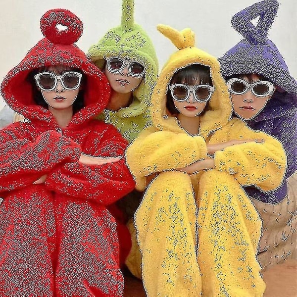Anime Teletubbies kostym Vuxen jul Pyjamas ovkläder Jumpsuit.v8 V Red S