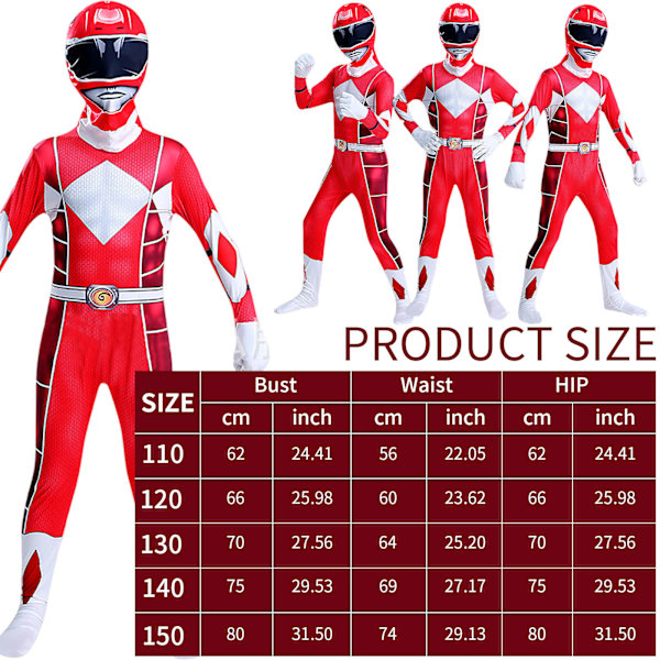 Team cosplay jumpsuit för barn Red size-140