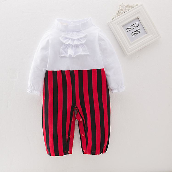 Piratkapten Kostym Romper Pojkar Bodysuits Jul Tjusiga kläder Halloween Kostymer Barn 5T