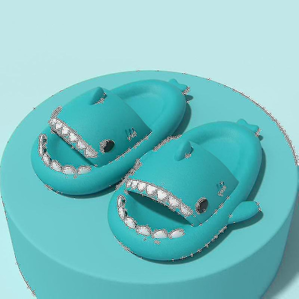 Shark Tofflor Halkfria dusch Badrumstofflor Mjuka sommarsandaler för flickor och pojkar New_h Xianning green 38 39