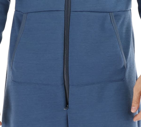 Varme fleece pyjamas med hætte til mænd Blue L