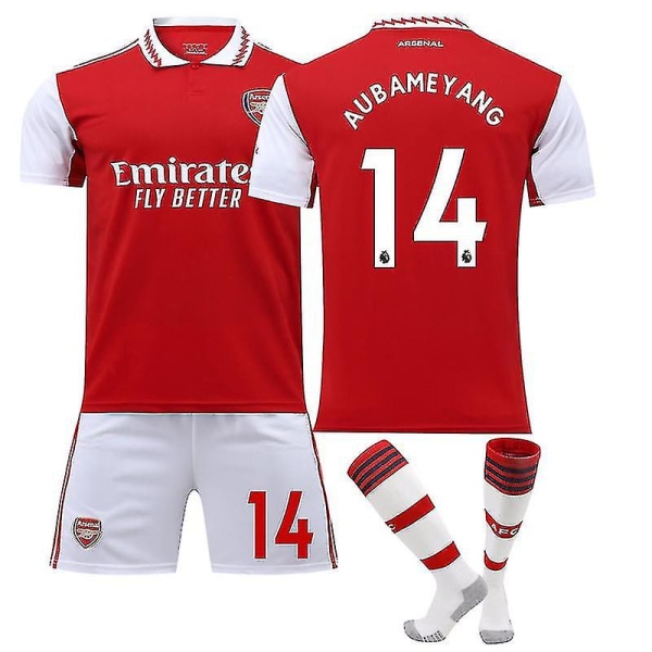 Arsenal 2022-2023 ny säsong set för vuxna barn V 22 23 Aubameyang 14 adults L(175-180CM)