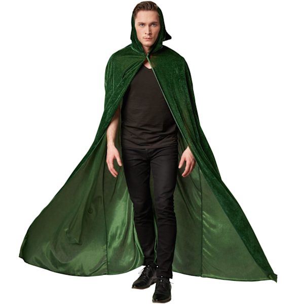 tectake Fløjlskappe med hætte - 116 cm green