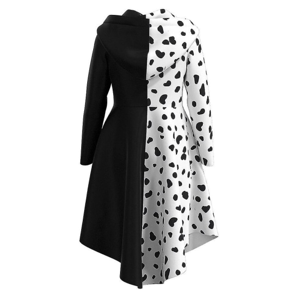 Cruella De Vil Cosplay Girls Kostymklänning Halloween Z X Kid M
