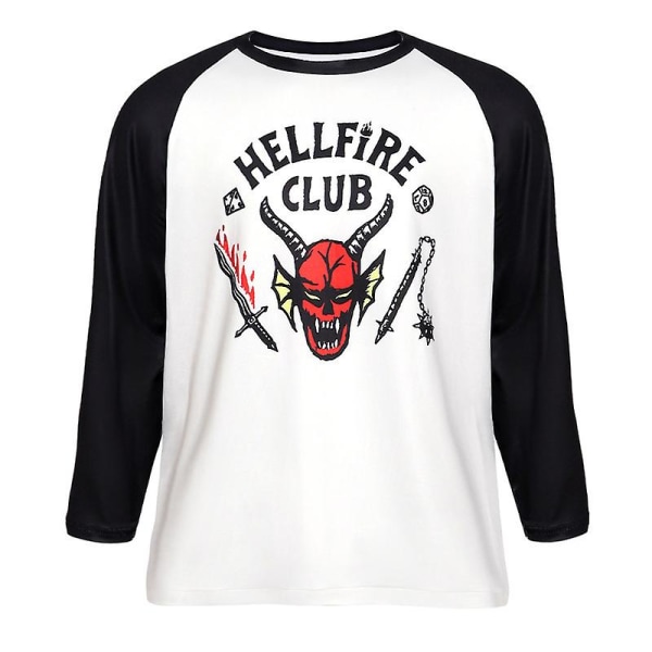 Voksne Børn Stranger Things Sæson 4 Hellfire Club T-shirt Toppe Kostume - Three Quarter Sleeves Kids 130