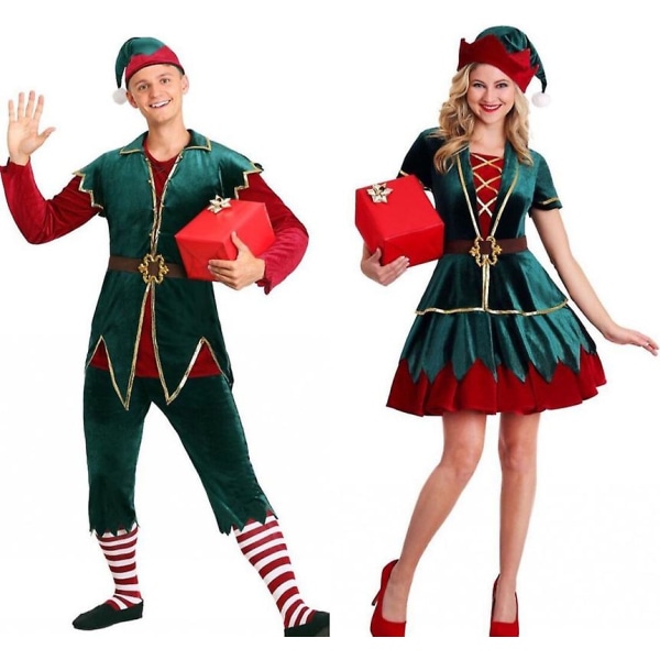 Juldräkt för clown Julgrön herrkostym Juldräkt Scendräkt