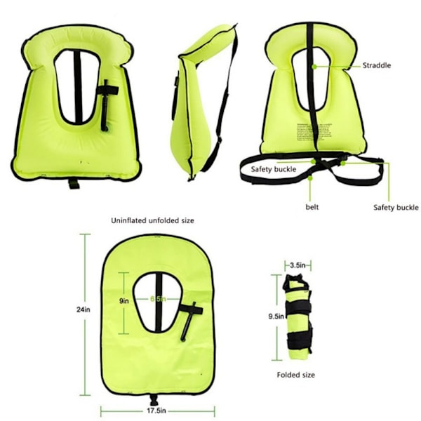 Flydevest Snorkelvest GUL V yellow