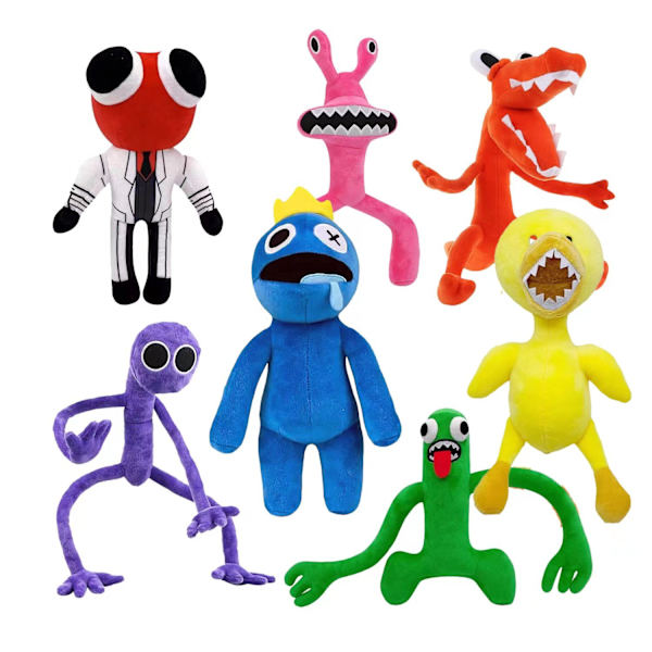 Rainbow Friends plyschlelut mjuk plyschdocka, present till barn 7PCS