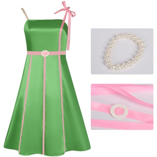 Barbie kvinnors grön klänning Cos Kostym V 3xl
