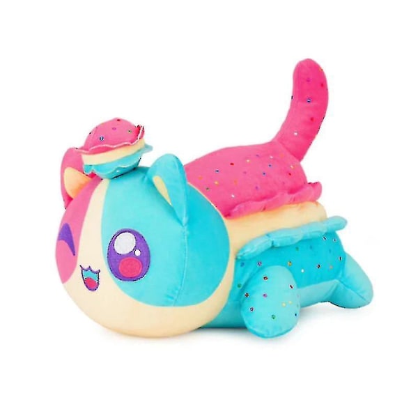 Söt katt plyschleksak Donut katt plysch Kawaii katt plyschleksak lämplig för barns jul födelsedagspresent 25cm-n Macaroon Cat