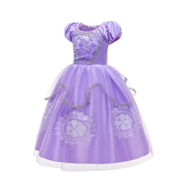 Lila Princess Sofia Klänning För Tjej Barn Cosplay V 110CM