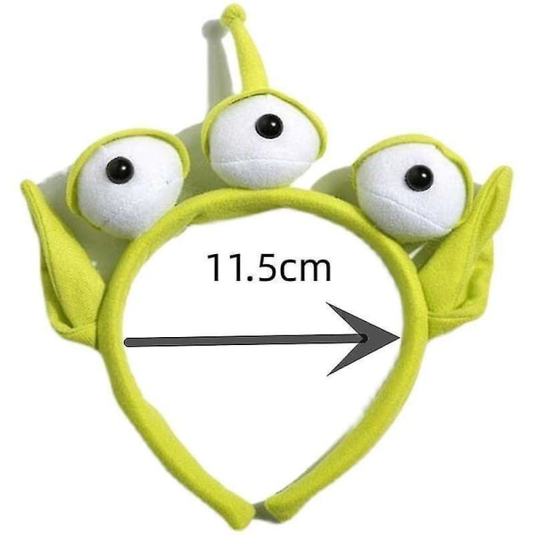 Toy Story Alien Grön pannband Ögonglob Monster Plyschkläder Accessoar Cosplay Stretchigt Plyschigt hår Accessoarer Vuxen unisex V