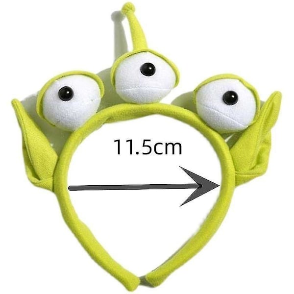 Toy Story Alien Grønt pannebånd Øye Monster Plysj Klær Tilbehør Cosplay Stretchy Plysj Hår Tilbehør Voksen Unisex