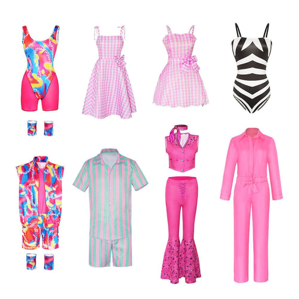 Ny film Barbie Kostym För Kvinnor Flickor Ken Ryan Gosling Cosplay Kläder Toppbyxor Uniform Halloween Carnival Party Kostymer V kids-150(14-150CM) sets06