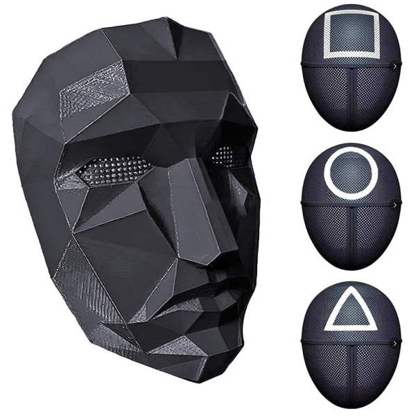 Squid Game Maske / Ansigtsmaske - Cosplay V Black Front Man (Boss)