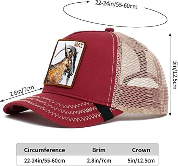 Unisex Mesh Trucker Hat Square Patch Cap til damer Klassisk justerbar almindelig hat (beast Lion)