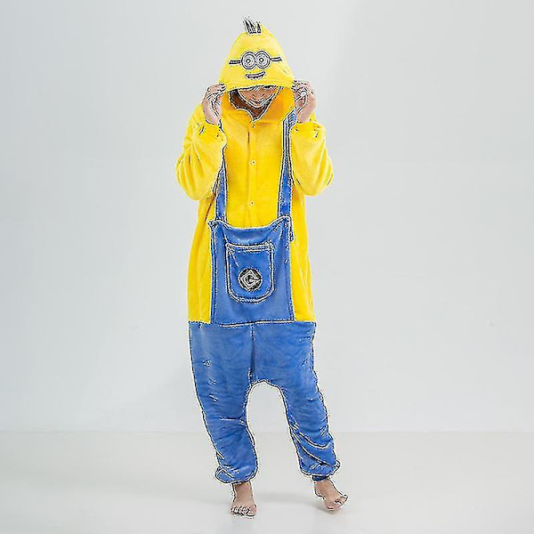 Minions Onesie Unisex Vuxen Kostym Djur Pyjamas Kigurumi Jumpsuit ovkläder Ozpzx S