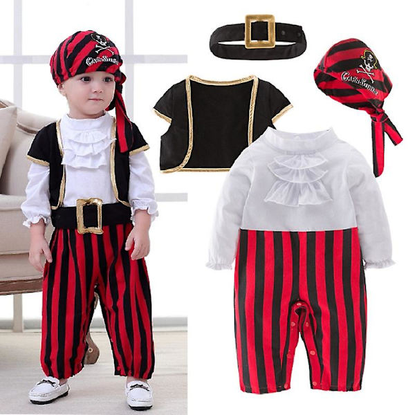 Merirosvokapteeni Cosplay-asu Vauvan Romper Pojat Bodysuits Jouluvaatteet Halloween-asut Lapset Lasten Jumpsuits 5T
