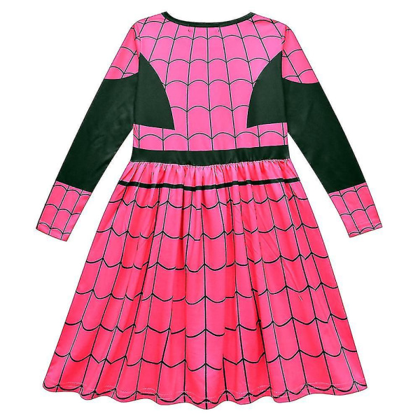 Spider Girls Tøj Halloween Fancy Dress Tegneserie Spider Print Cosplay Kostume Outfits Med Maske V 6-7 Years