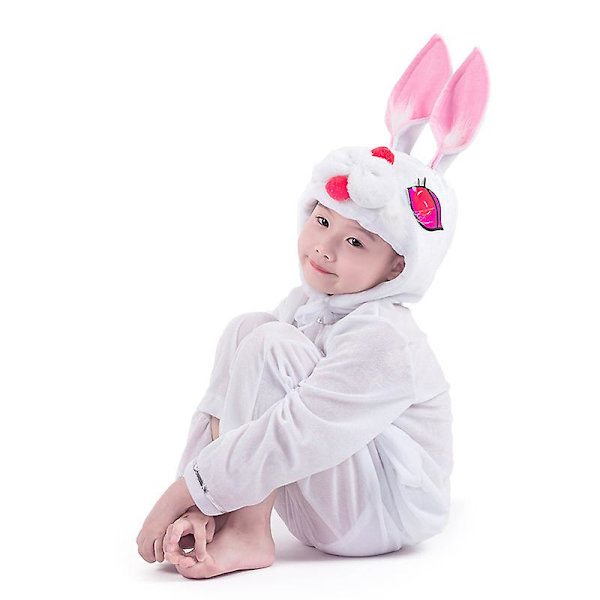 Valkoinen kani pitkä cosplay-asu Lavakamppeet Loma-asut W XL (140cm)