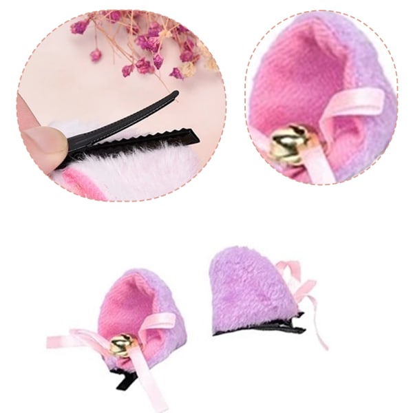 Make Up Fluffy Plys Anime Kvinder Bell Cosplay Bow Hår V Purple