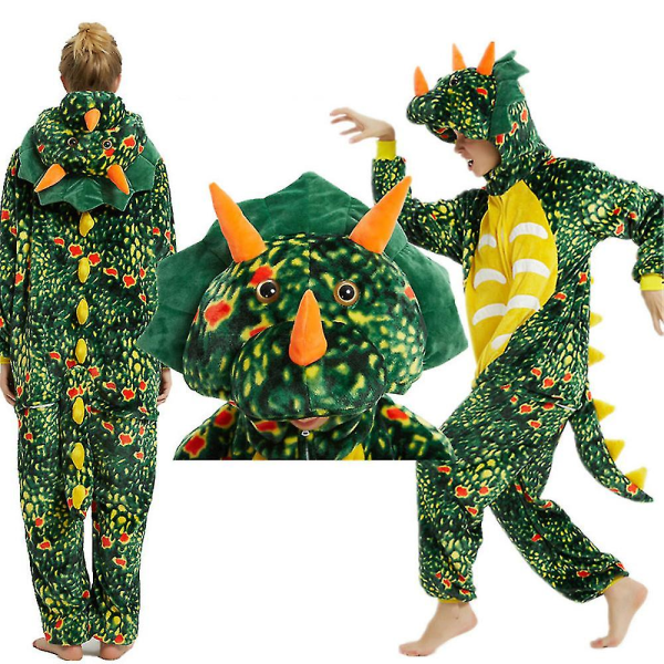 Dinosauriekostym Onesie Vuxna kvinnor Nyhet Onepiece Pyjamas V Green dragon 140