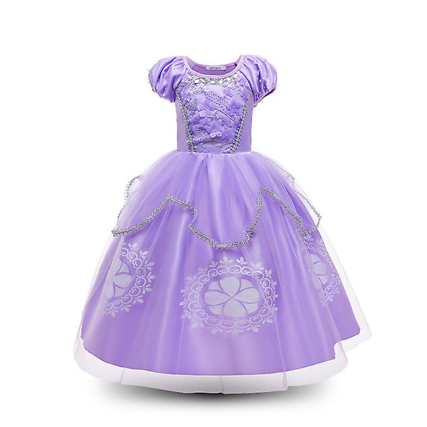 Lila Princess Sofia Klänning För Flickor Barn Cosplay V 110CM