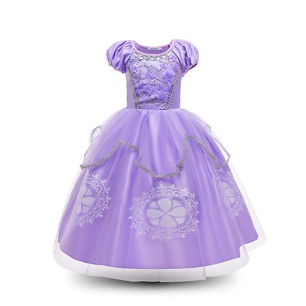 Lila Princess Sofia Klänning För Flickor Barn Cosplay V 120CM