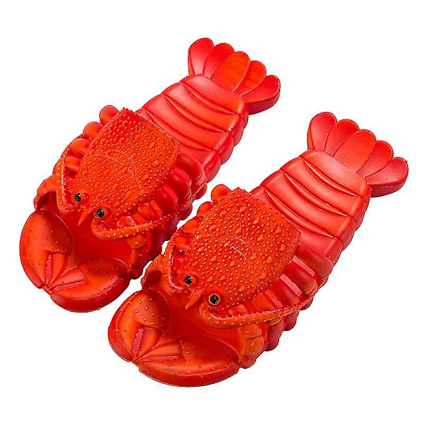 Hummertofflor Strandrutschbanor Sommar Rolige Sandaler Hustofflor for kvinner RED 40-41