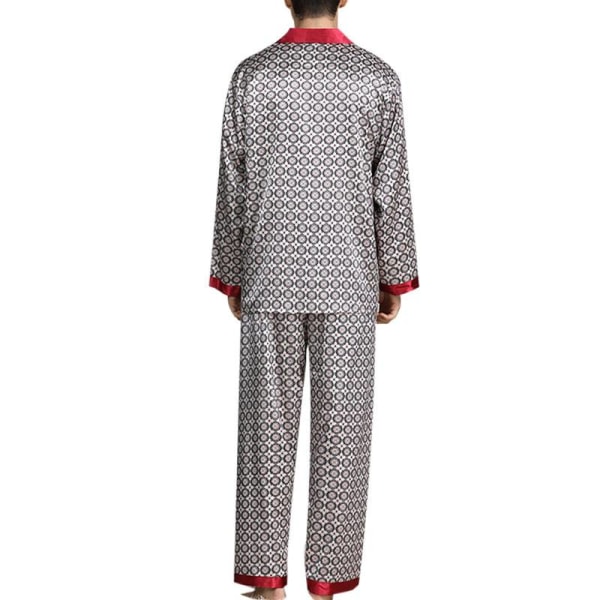 Herr Pyjamas Set T-shirt Lounge Byxor Nattkläder Kostym Pjs Röd Red XL